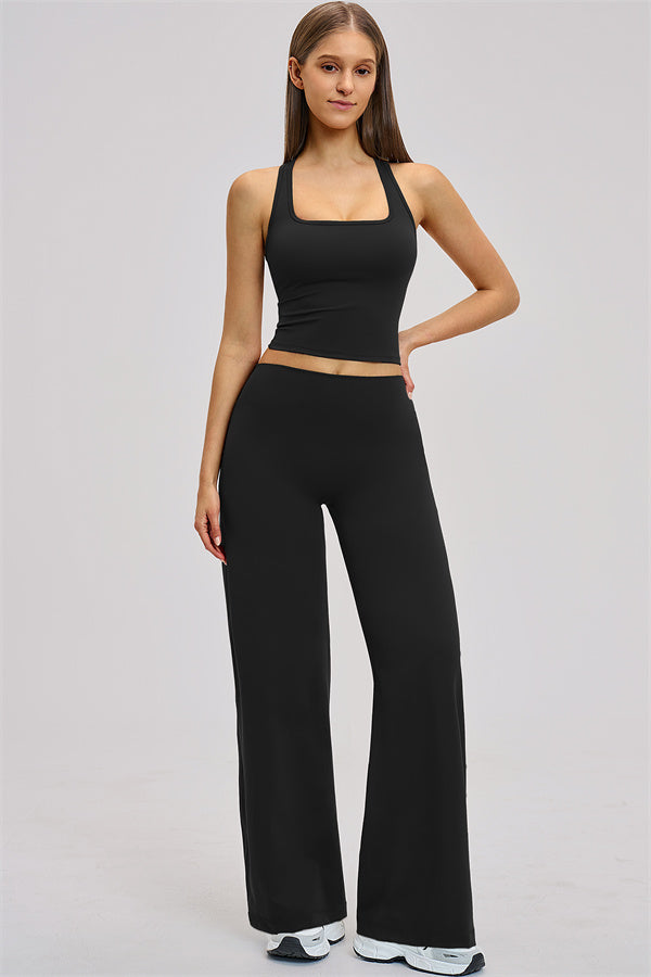 The Dynamic Crop Top Straight Leg Pants 2-Piece Set