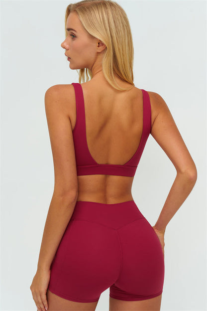 The Lushness V-Back Sports Bra Shorts 2-Piece Set