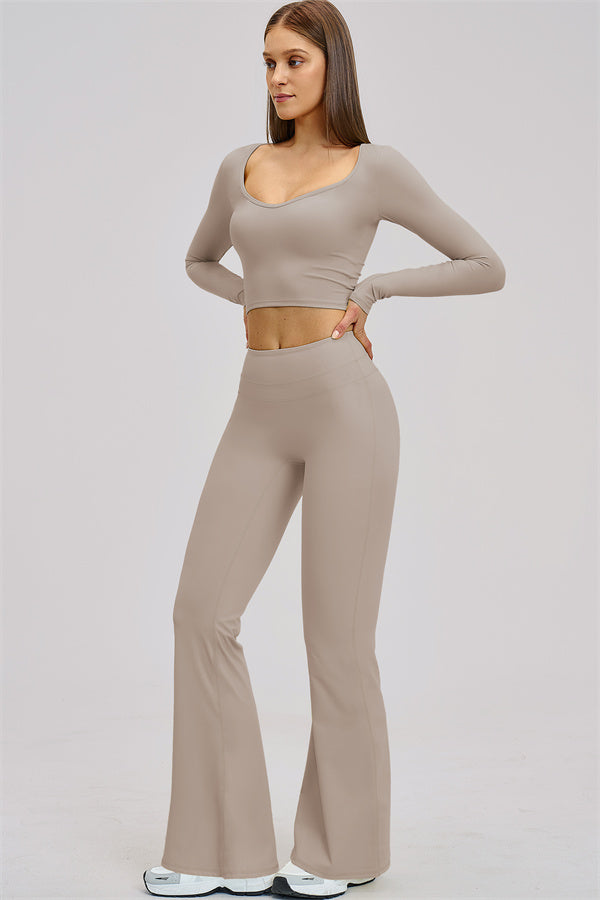 The Stride Long Sleeve T-shirt Flared Leggings 2-Piece Set