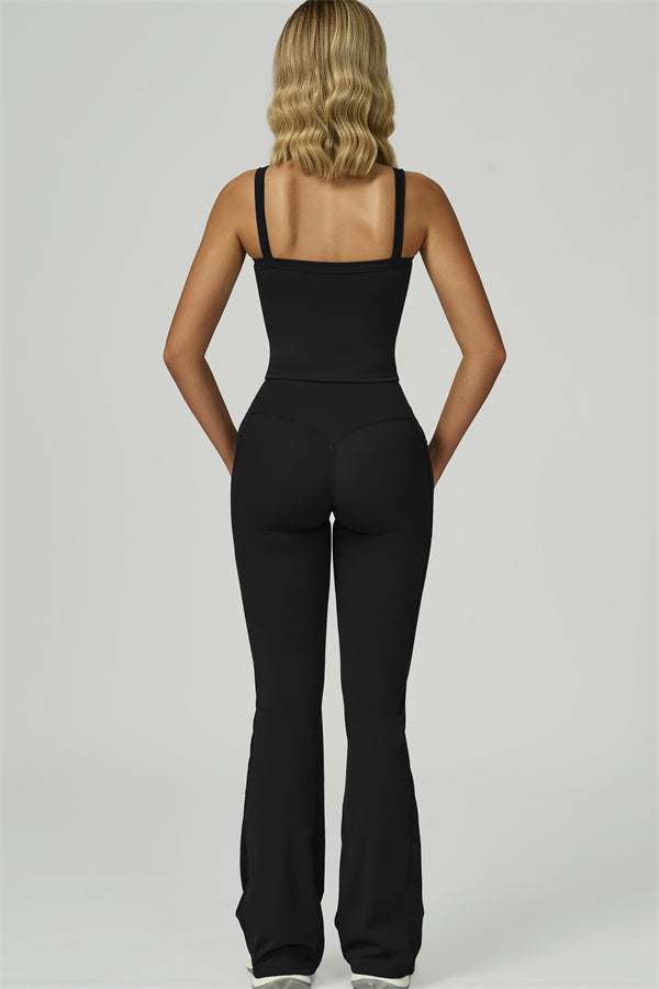 The Flourish Crop Tank Flared Leggings 2-Piece Set