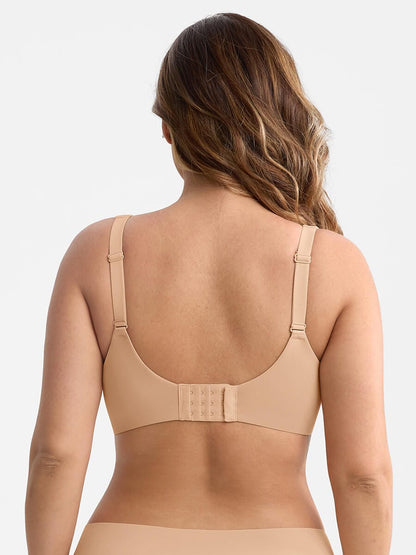 Full-Coverage Underwire Mesh Plunge Minimizer Bra