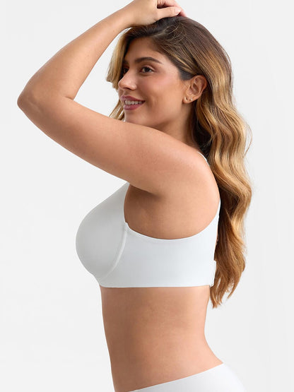 Full-Coverage Underwire Mesh Plunge Minimizer Bra