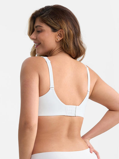 Full-Coverage Underwire Mesh Plunge Minimizer Bra