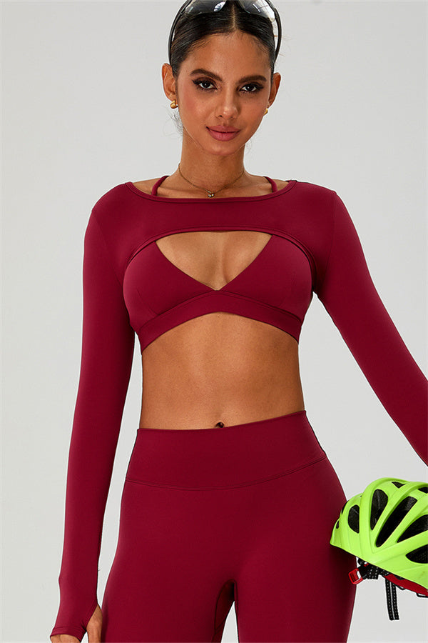 The Ember Sports Bra Crop Top Shorts 3-Piece Set