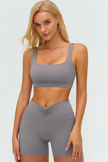 The Lushness V-Back Sports Bra Shorts 2-Piece Set