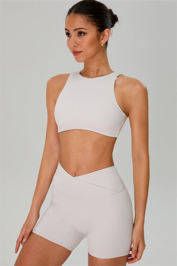 The Jewel Crop Top Crossover Shorts 2-Piece Set