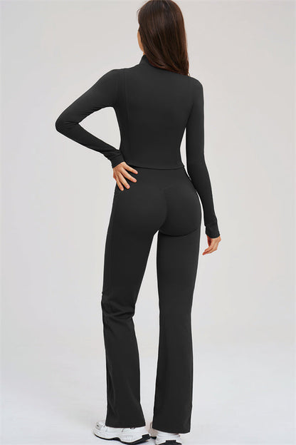 The Sizzle Zip Jacket Sports Bra Flared Leggings 3-Piece Set