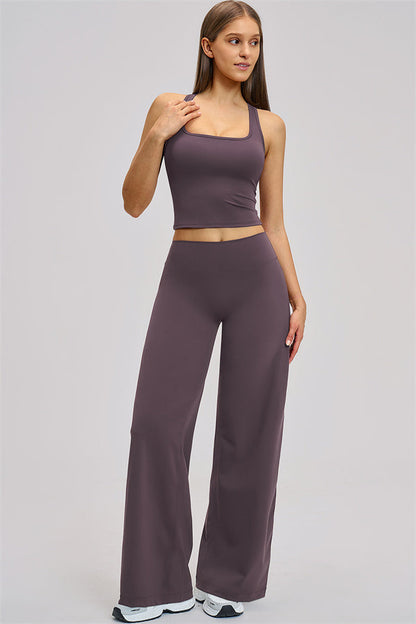 The Dynamic Crop Top Straight Leg Pants 2-Piece Set