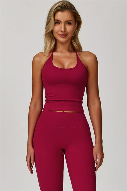 The Surge Halter Crop Top Flared Leggings 2-Piece Set