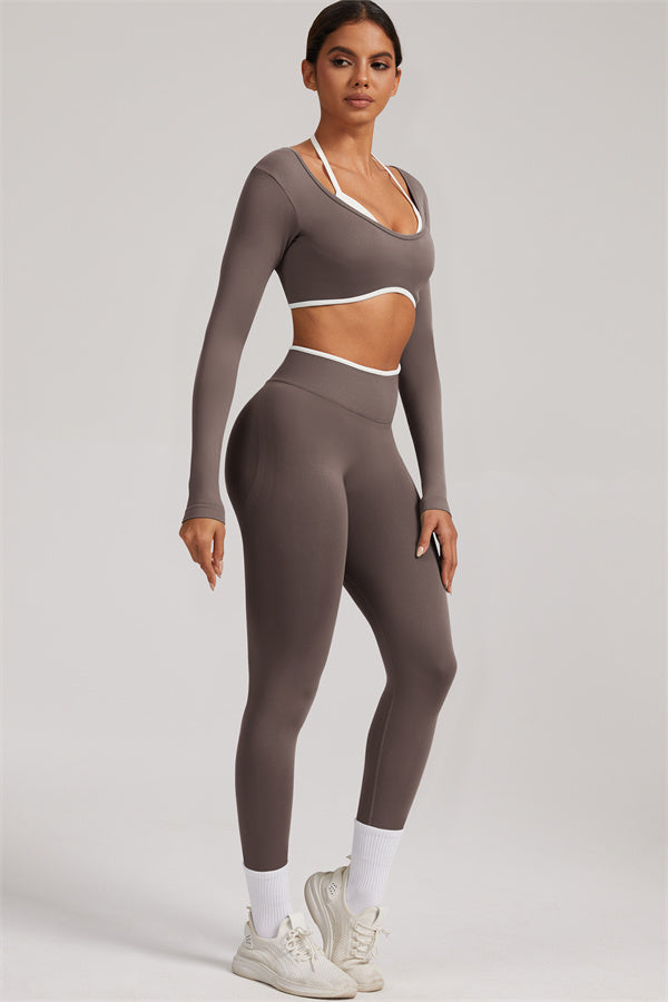 The Elevate New Long Sleeve Crop top Leggings 2-Piece Set