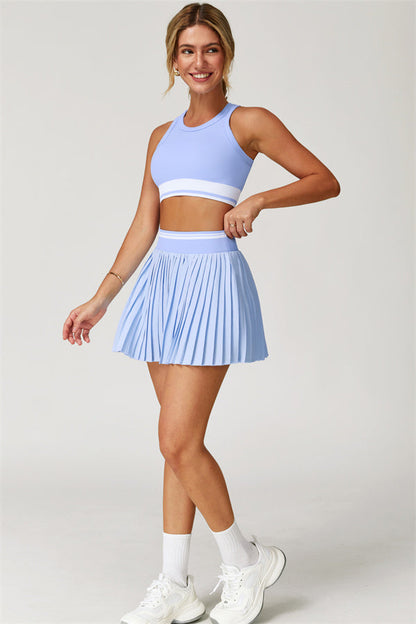 The Elan Crop Top Tennis Skirt 2-Piece Set