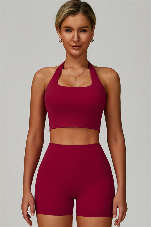 The Seraphine Halter Crop Top Shorts 2-Piece Set