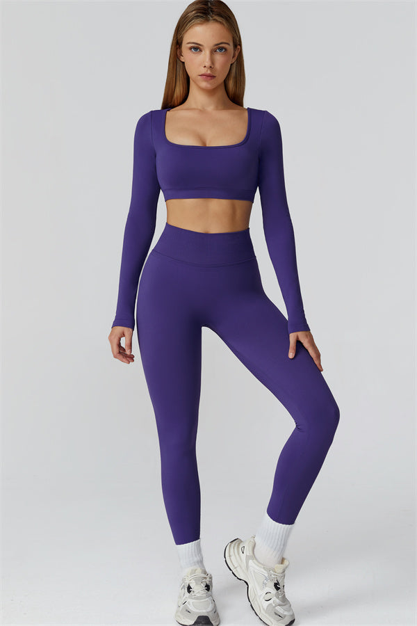 The Reign Long Sleeve Crop Top Leggings 2-Piece Set