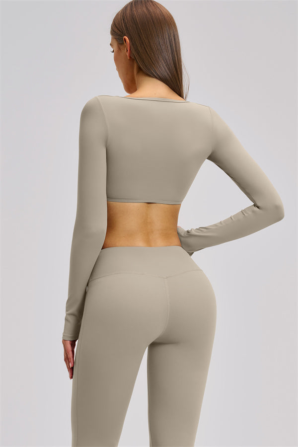The Zestful Long Sleeve Crop Top