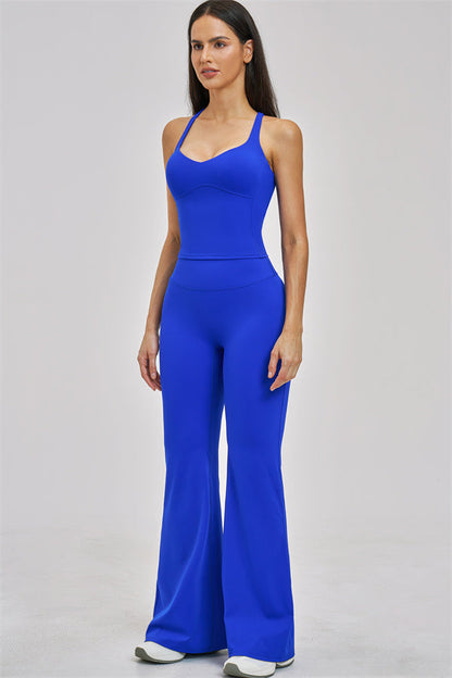 The Zenith Crop Top Flared Leggings 2-Piece Set