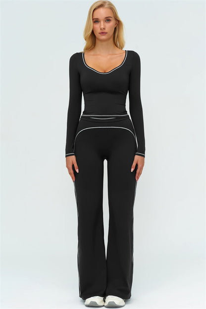 The Amara Long Sleeve T-shirt Flared Leggings 2-Piece Set