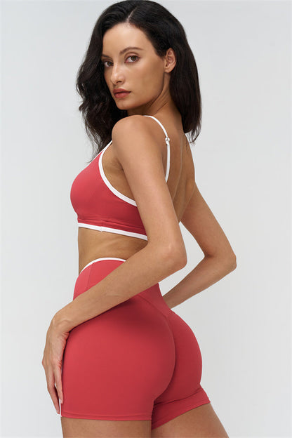 The Crave Contrast Sports Bra Shorts 2-Piece Set