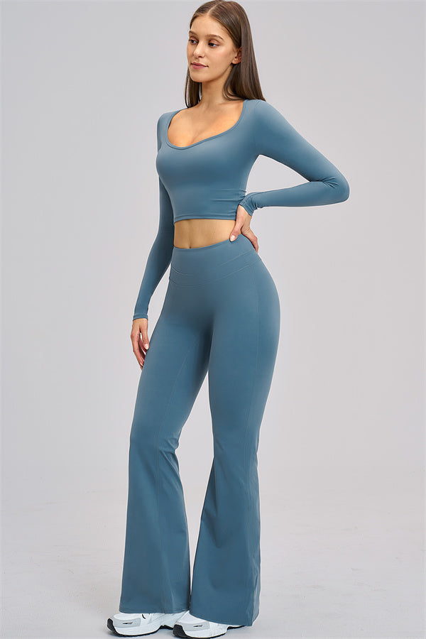 The Stride Long Sleeve T-shirt Flared Leggings 2-Piece Set