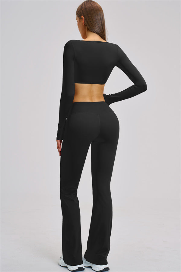 The Zestful Long Sleeve Crop Top