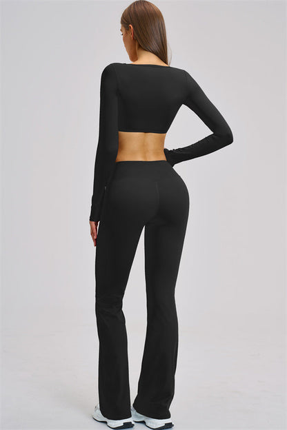 The Zestful Long Sleeve Crop Top