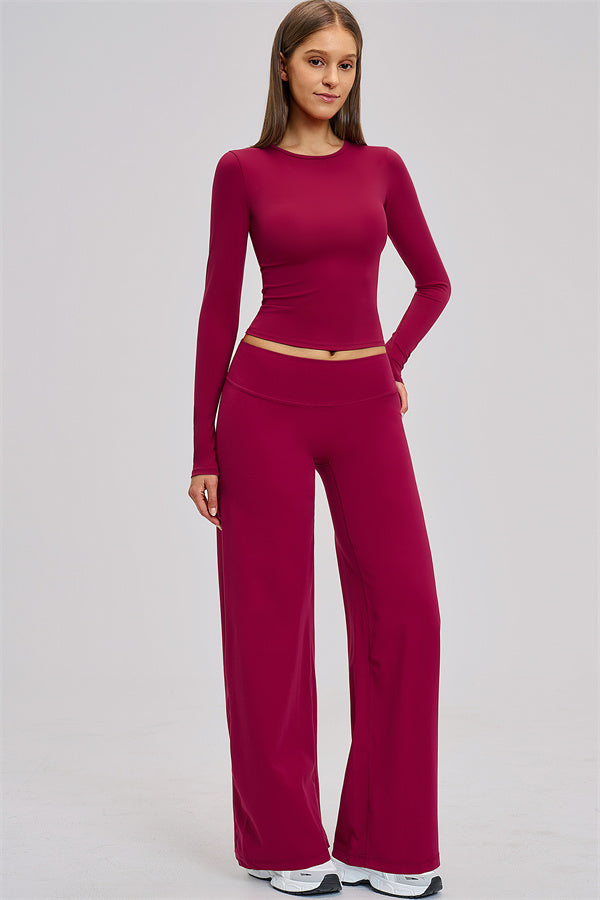 The Dynamic Long Sleeve T-shirt Straight Leg Pants 2-Piece Set
