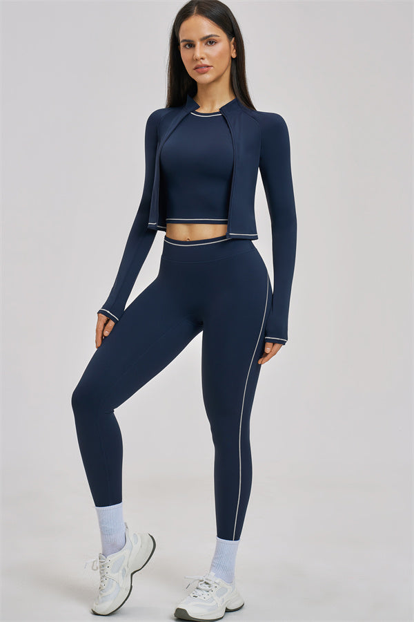 The Unbound Jacket Crop Top Leggings 3-Piece Set