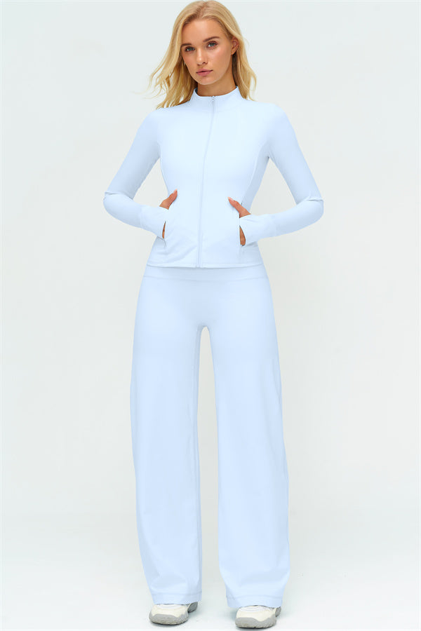 The Twirl Zip Jacket New Straight Leg Pants 2-Piece Set