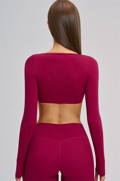 The Zestful Long Sleeve Crop Top Shorts 2-Piece Set