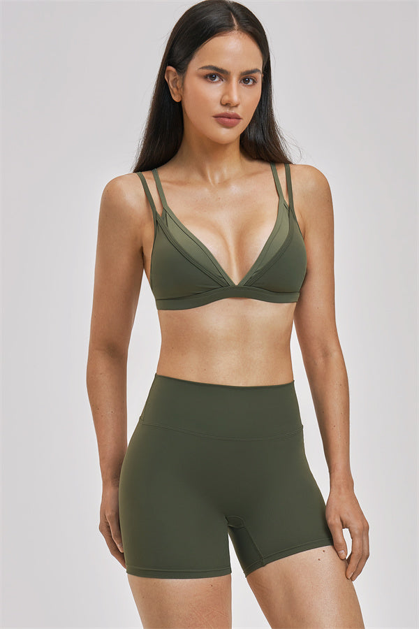 The New Seraphine Layered V Sports Bra Shorts 2-Piece Set