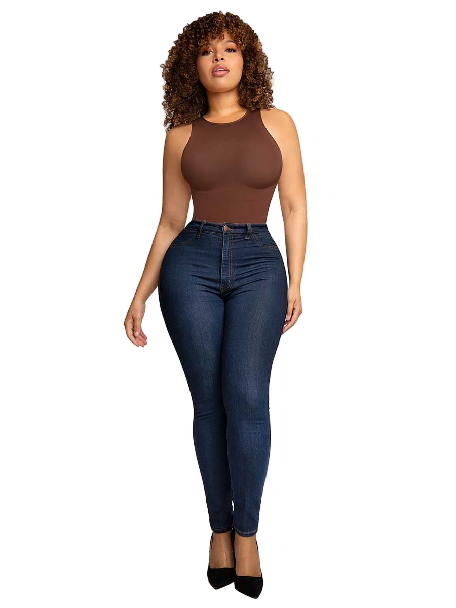 Seamless Round-Neck Slimming Shapewear Bodysuit | Full Body Contouring & Smoothing