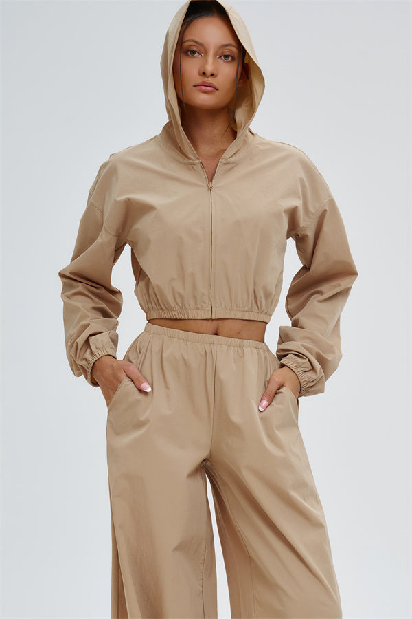 The Svelte UV protection Crop Hoodie Sweatpants 2-Piece Set
