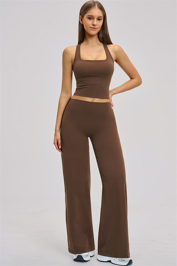 The Dynamic Crop Top Straight Leg Pants 2-Piece Set