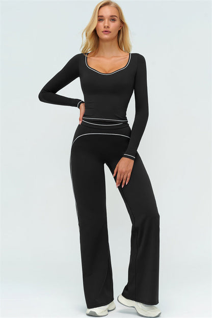 The Amara Long Sleeve T-shirt Flared Leggings 2-Piece Set