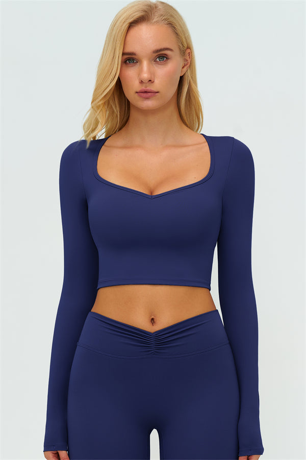 The Lushness Long Sleeve Crop top Shorts 2-Piece Set