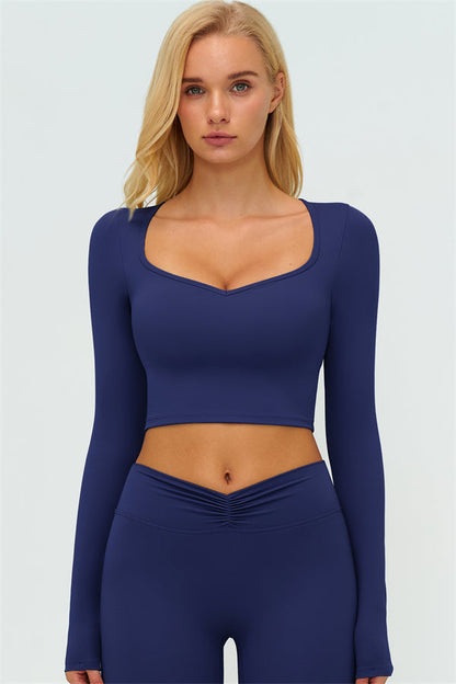 The Lushness Long Sleeve Crop top Shorts 2-Piece Set