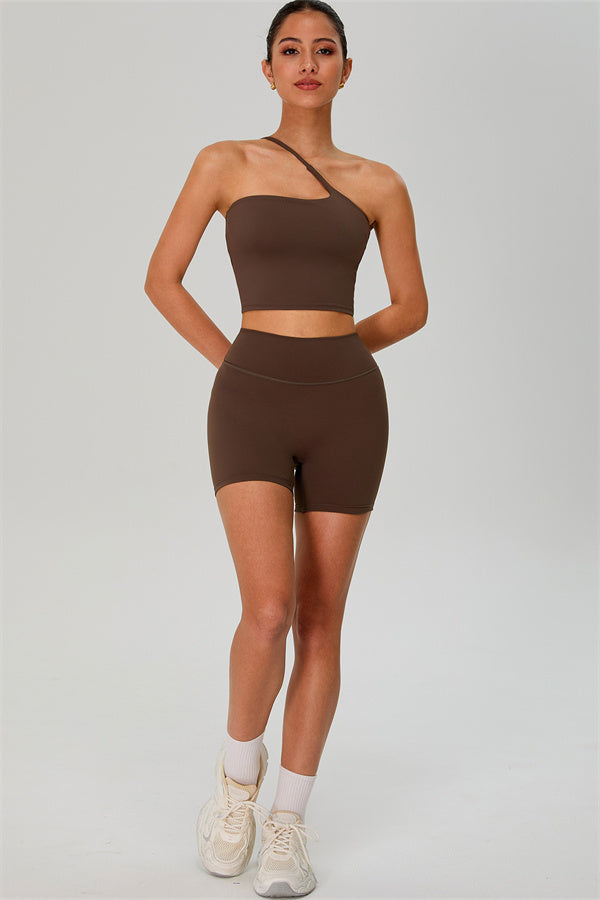 The Jewel One-Shoulder Crop Top Shorts 2-Piece Set
