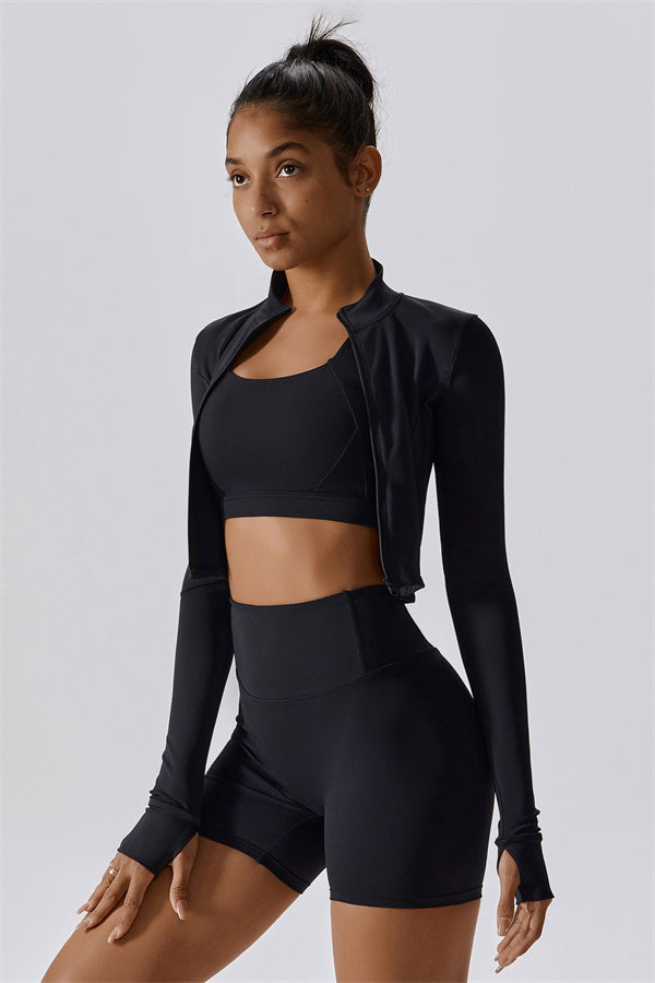 The Eloise Jacket Sports Bra Shorts 3-Piece Set