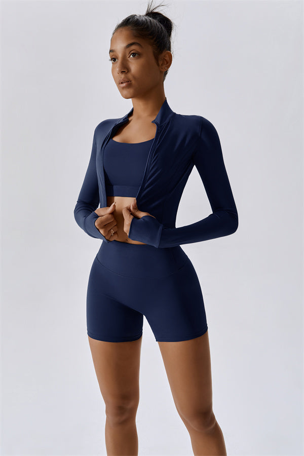The Eloise Jacket Sports Bra Shorts 3-Piece Set