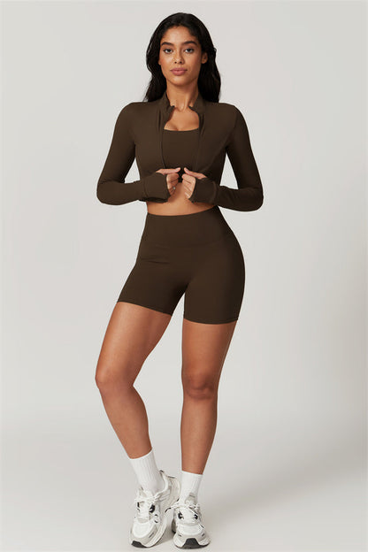 The Eloise Jacket Sports Bra Shorts 3-Piece Set
