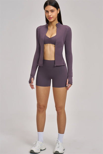 The Swoon Jacket Sports Bra Shorts 3-Piece Set