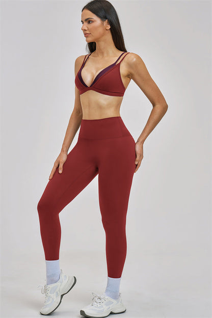 The Seraphine Layered V Sports Bra Leggings 2-Piece Set