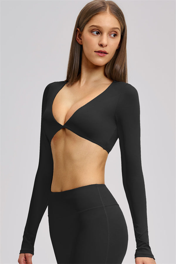 The Zestful Long Sleeve Crop Top Leggings 2-Piece Set