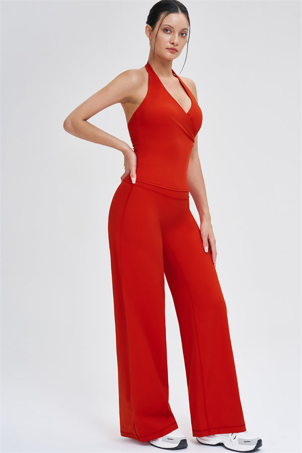 The Stride Crop Top Straight Leg Pants 2-Piece Set