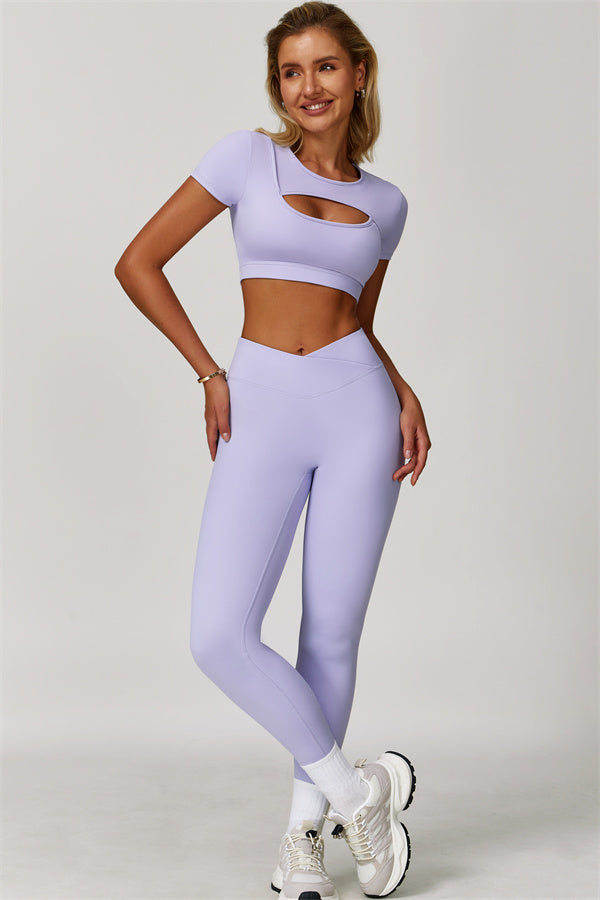 The Lavish Cut-out Crop Top Leggings 2-Piece Set
