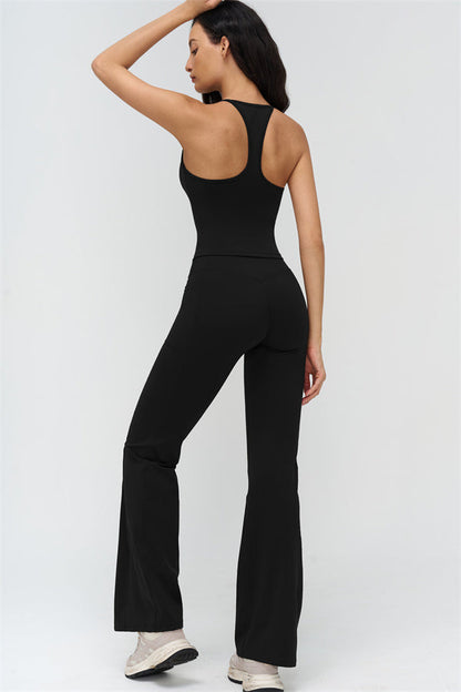 The BoldFit Crop Top Flared Leggings 2-Piece Set