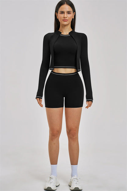 The Unbound Jacket Crop Top Shorts 3-Piece Set