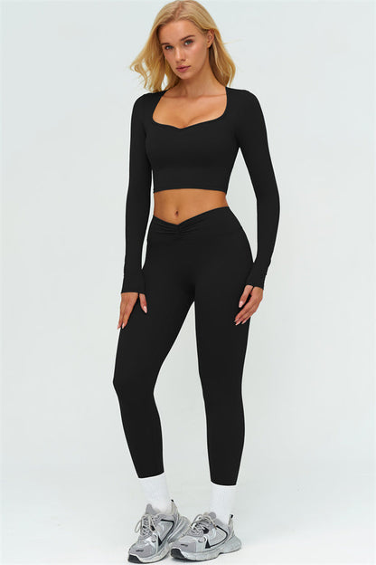 The Lushness Long Sleeve Crop top Leggings 2-Piece Set