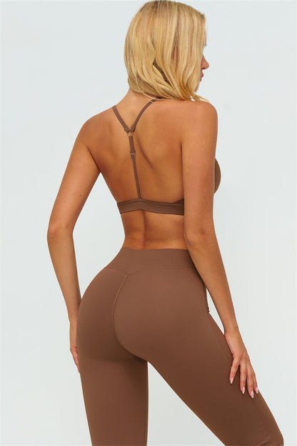 The Lushness Y-Back Sports Bra Flared Leggings 2-Piece Set