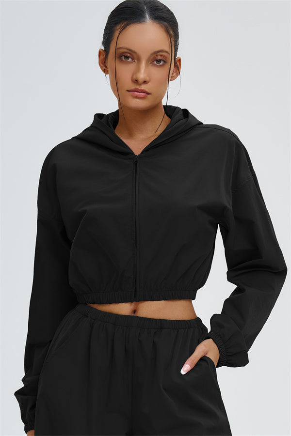 The Svelte UV protection Crop Hoodie Sweatpants 2-Piece Set