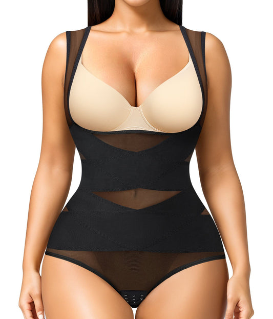 Women’s U Push-Up Chest Mesh Bodysuit – Seamless Tummy Control Shapewear with Butt Lifter & Waist Trimmer